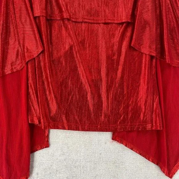 GRACE KARIN Blouse XL Shimmer Glitter Sparkly Poncho Party Top Blouse Low Back - Picture 5 of 15